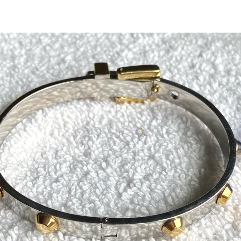 Micheal Kors Silver tone studded bangle bracelet with Buckle style closure - Picture 6 of 7